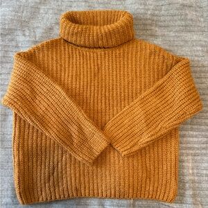 Topshop Light Orange Knit Turtleneck Sweater